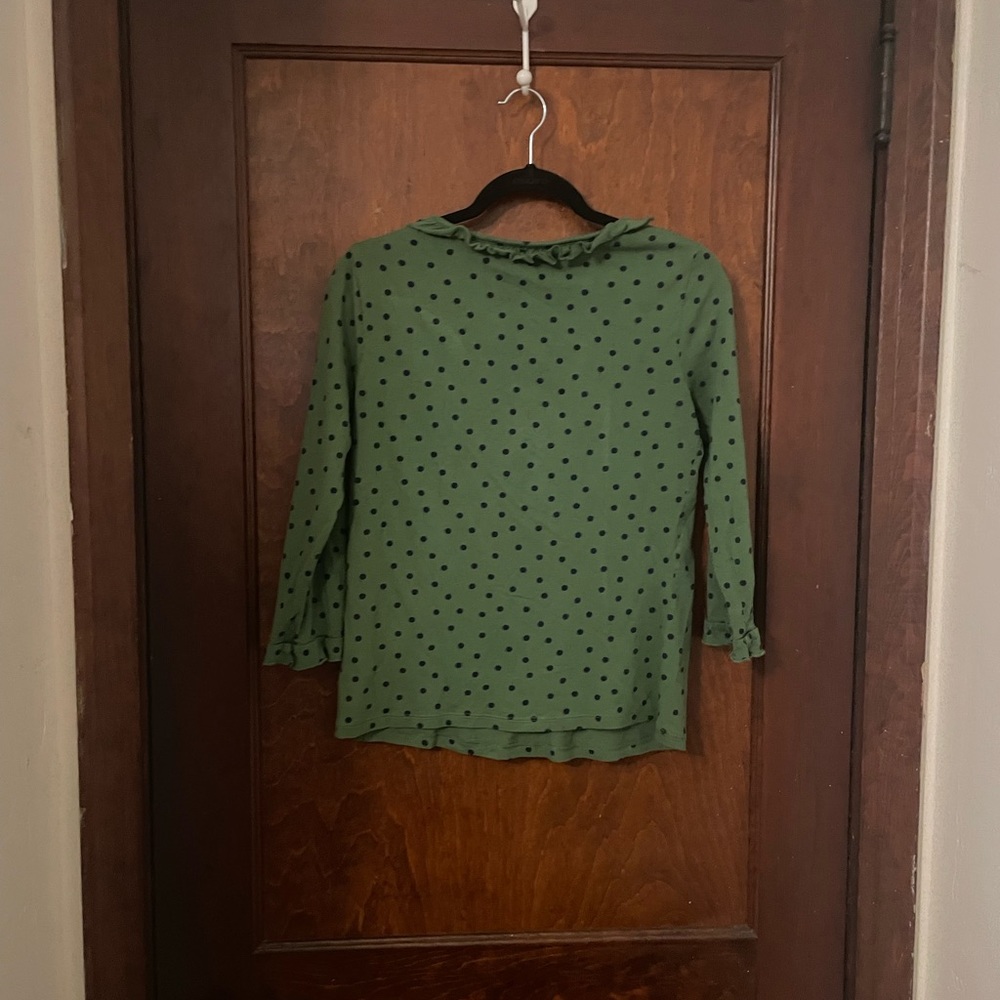 Boden Federica polka dot jersey top green size 6 - Picture 3 of 5